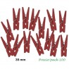 pinzas madera rojo