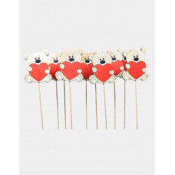 Pick madera oso corazon