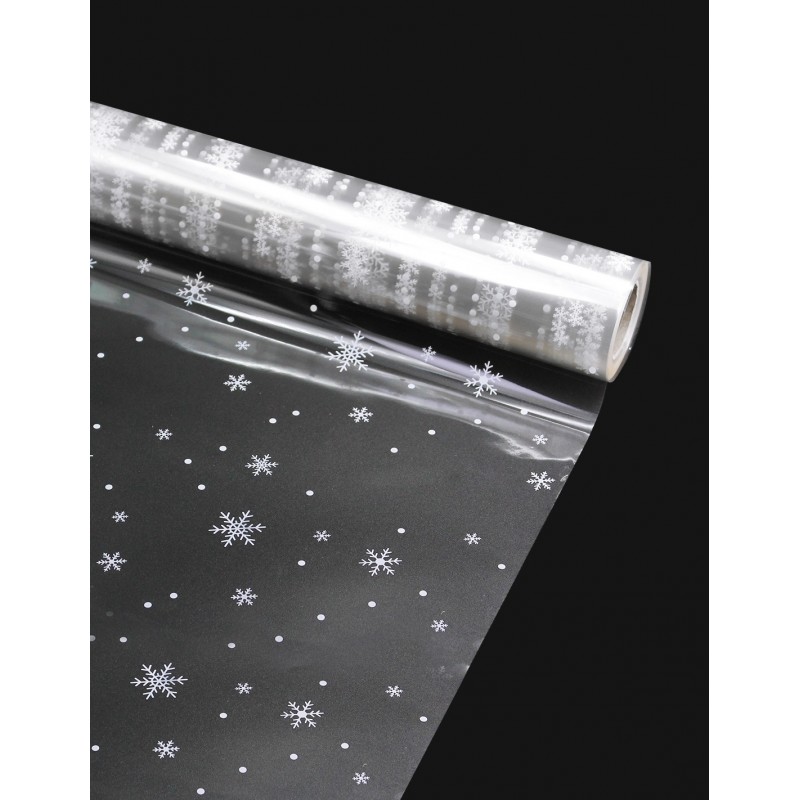 Rollo Celofán Copos de Nieve