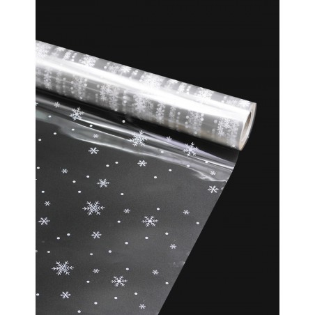 Rollo Celofán Copos de Nieve