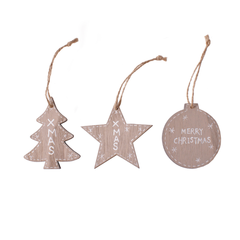 Colgantes madera navideño