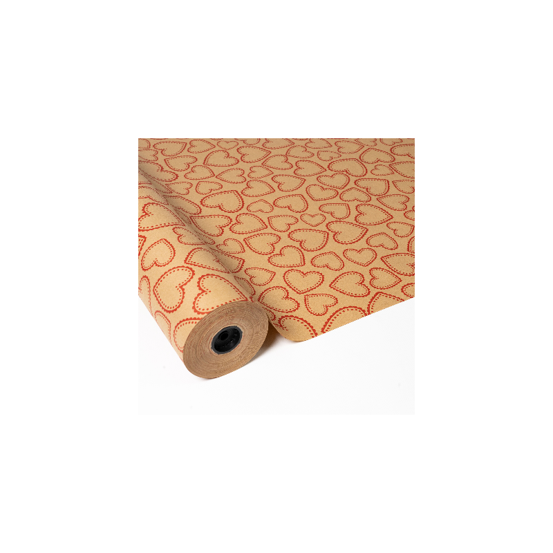 Papel kraft corazones galleta