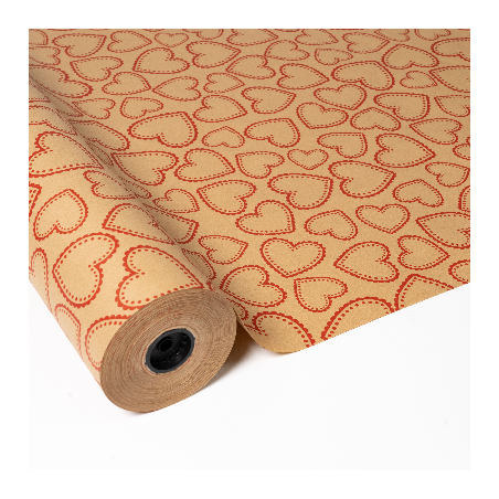 Papel kraft corazones galleta