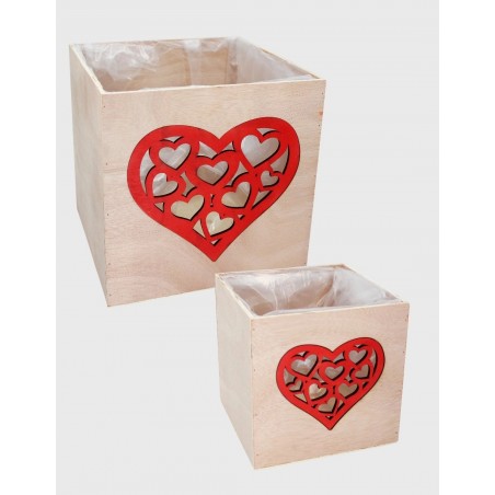 caja madera corazón