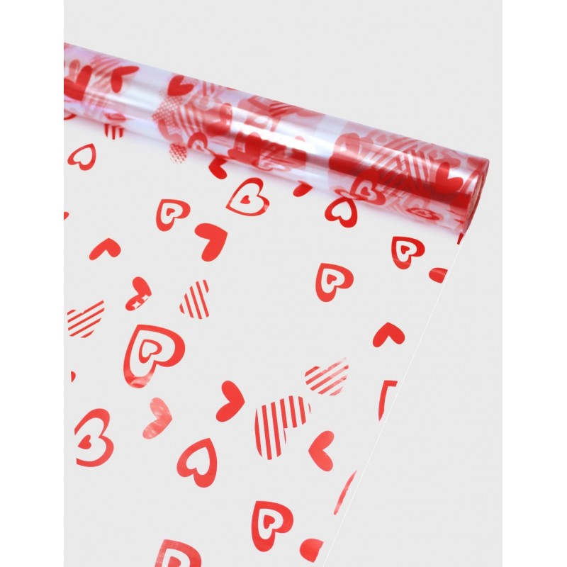 Rollo celofán corazones surtidos