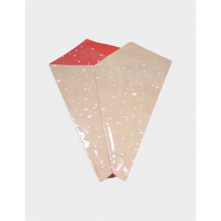 bouquet kraft corazones rosa