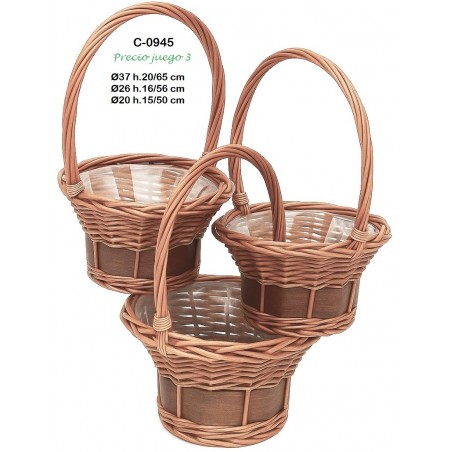 Cestas mimbre copa natural