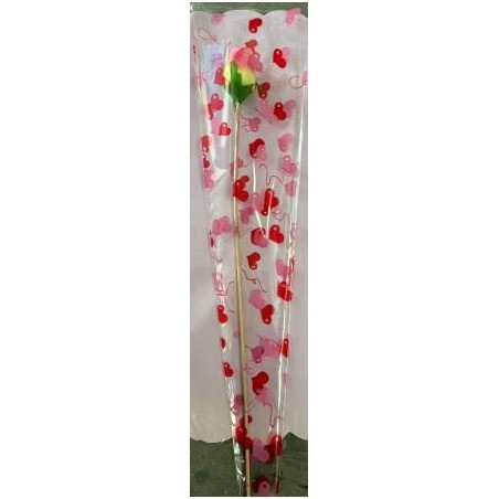 cono flor corazones rosa