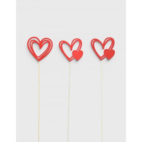 Pick corazón madera surtido